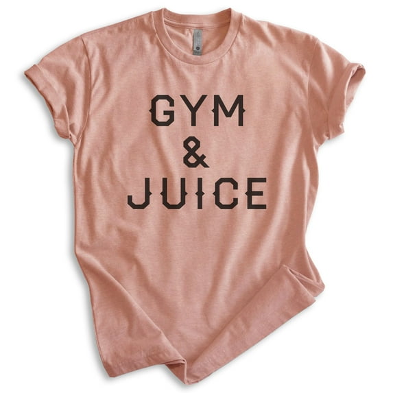 Gym & Juice Shirt, Unisex Women's Men's Shirt, Gym Shirt, Workout Shirt, Exercise Shirt, Heather Sunset, 3X-Large