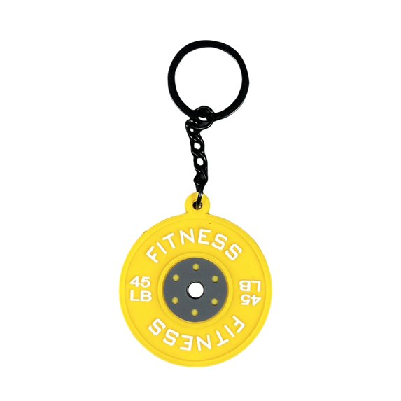 Gym Keychain Pendant Rubber Metal Fitness Keychain Pendant for Workout Gym Enthusiasts Exercise Gift Reminder Metal Key Chain