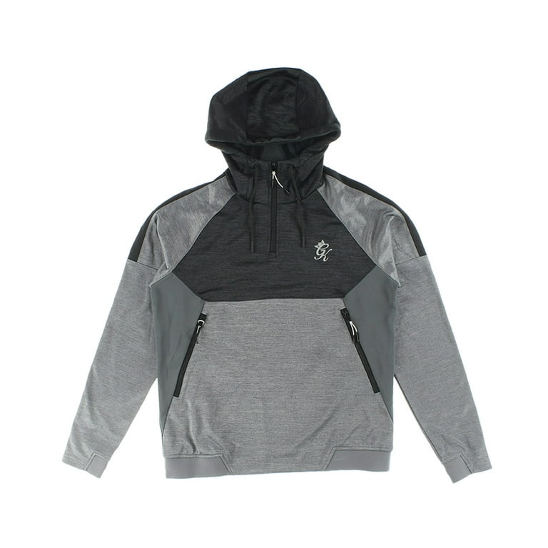 Gym King Focus 1 4 Zip Hood Mens Jackets Size L Color Black Charcoal Walmart