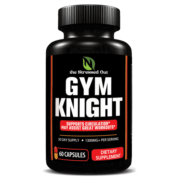 Gym Knight Pre Workout Capsules, Nitric Oxide Support Supplement with L-Arginine, 60 Ct