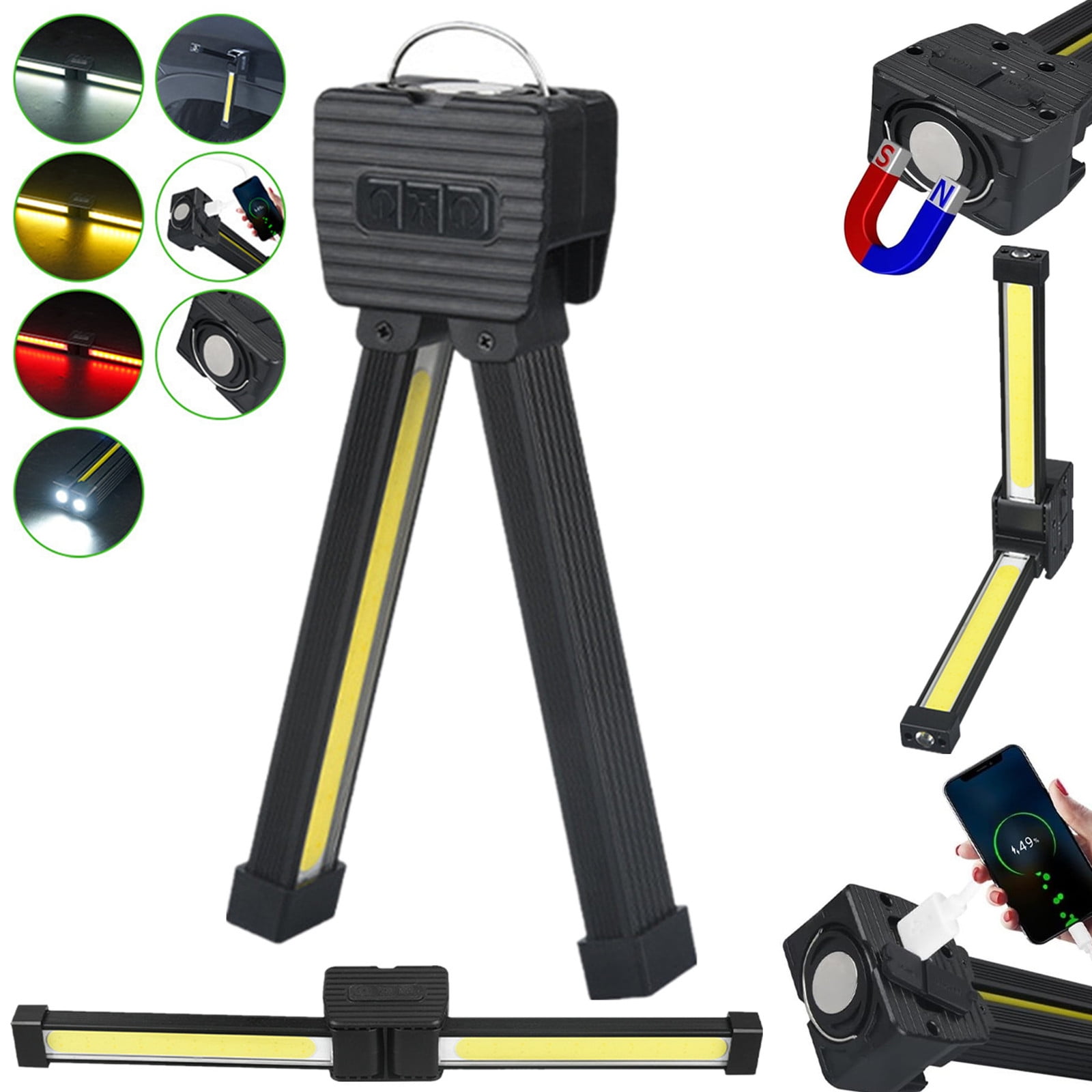 Lámpara De Gimnasio Para Posing - 7 Niveles De Brillo, 4 Modos De Luz, Base Magnética - Recargable USB, Portátil