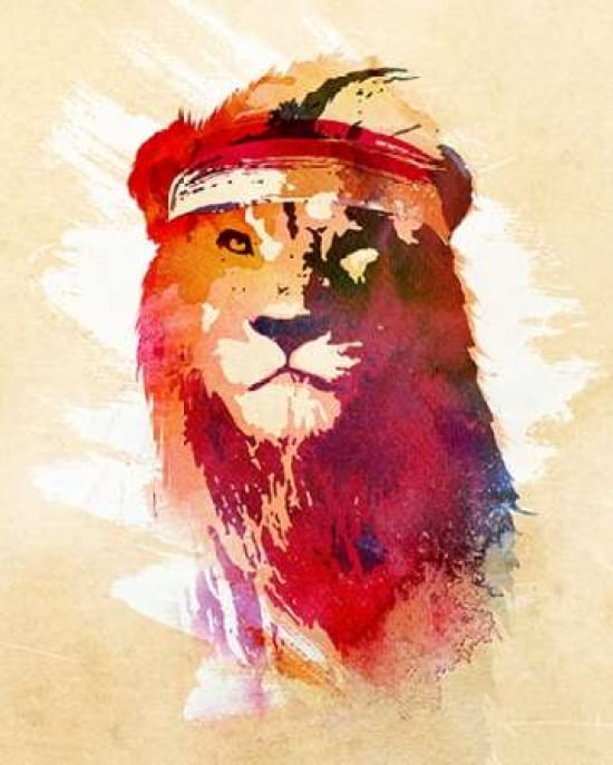 Gym Lion Canvas Art - Robert Farkas (24 x 30)