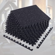Gym Mat, 0.56 Thick Exercise Equipment Mats,12 Pcs 48 Sq Ft Rubber Top Floor Tiles, EVA Foam Exercise Mat Tiles - Durable, Non-Slip, Interlocking Mat, Gym Flooring for Home Gym