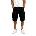 thumbnail image 1 of Gym Mens Shorts Solid Color Elastic Waist Casual Cargo Pants with Multiple Pockets Shorts, 1 of 7
