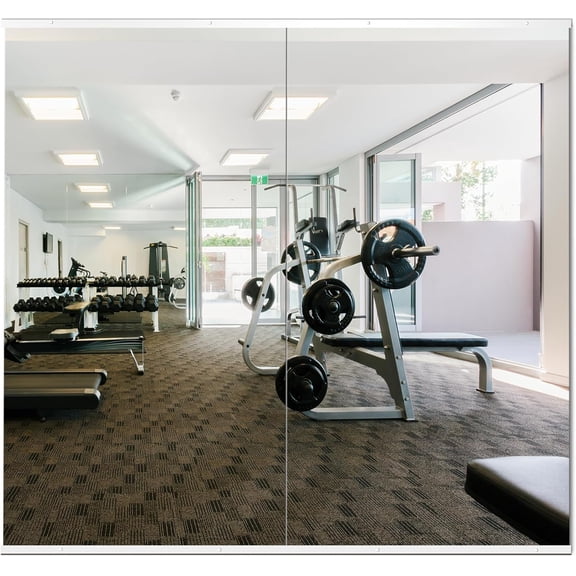 Gym Mirror,54''x28''x2PCS,Large Full  Tempered Glass Frameless, Wall-Mounted for Gym, Yoga, Garage, , Bathroom
