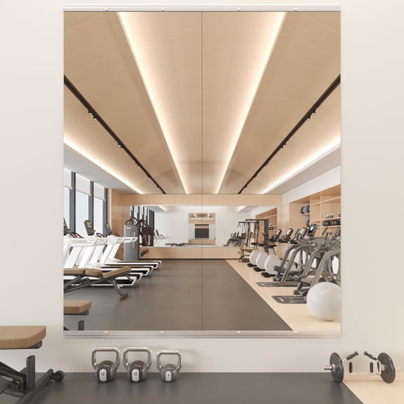 Gym Mirror, 56''x24'' 2PCS Mirrors for Home Gym Wall Large, Full Body Mirror for Yoga, Garage, Dance Studio, Anti-Rust, Tempered Glass,Frameless Rectangle Wall-Mounted Workout Mirrors