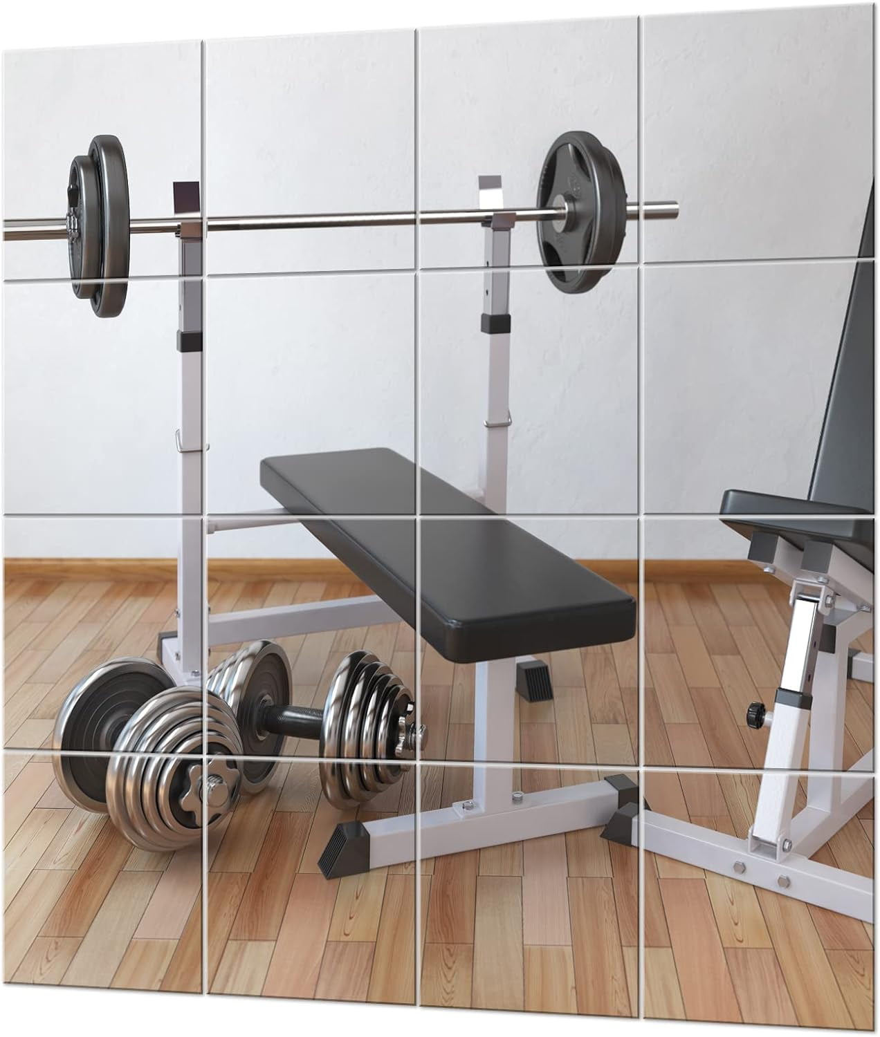® Gym Mirrors for Home Gym Wall Large, 16PCS Glass Wall Mirror Tiles ...