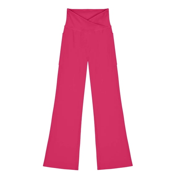 Gym Pants Flare Leggings for Women Crossover Yoga Pants with Pockets Bootcut Flared Leggings Wide Leg Yoga Pants For Women