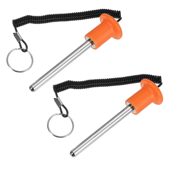 Gym Pin, Weight Stack Pin Strength Training Lifting Equipment Replacement with Pull Rope 0.4 x 4.1 Inch & 2 Pcs & Orange for (Home/Gym)