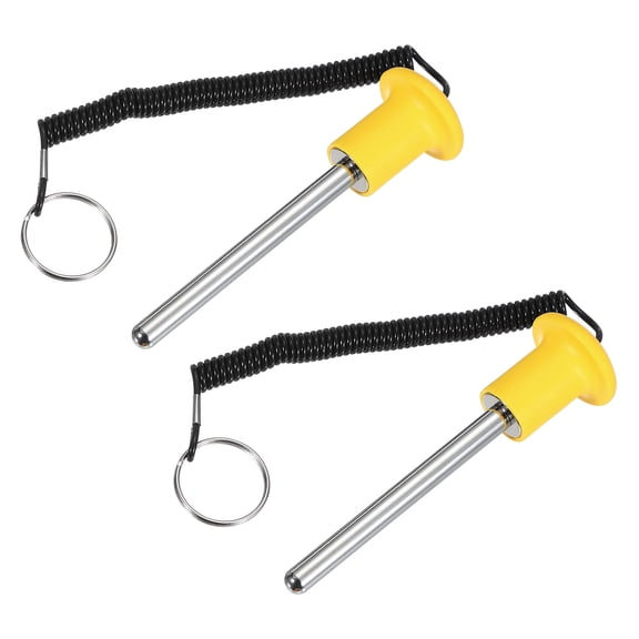 Gym Pin, Weight Stack Pin Strength Training Lifting Equipment Replacement with Pull Rope 0.4 x 4.1 Inch & 2 Pcs & Yellow for (Home/Gym)