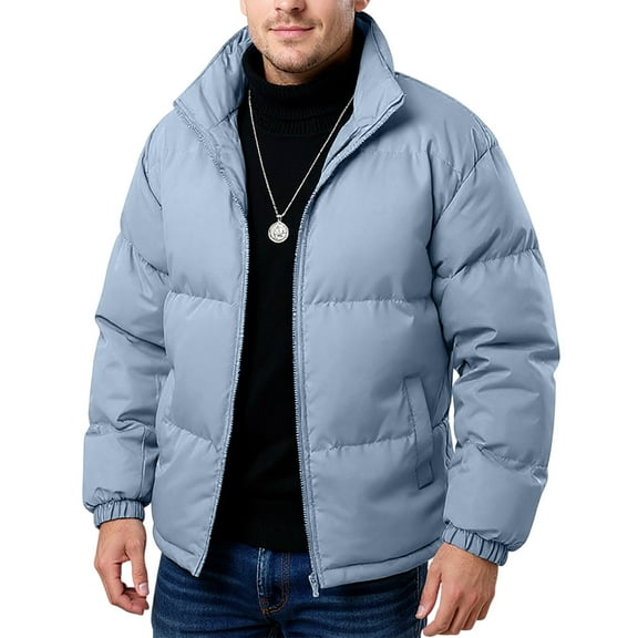 Gym Plus Size Hip Jackets Mens Fall Long Sleeve Cosy Windproof Puffer Jacket Coloured