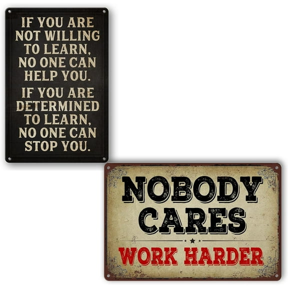 Gym Posters For Home Gym Nobody Cares Work Harder Gym Tin Sign Vintage Motivational Wall Art Office Metal Decor Office Signs