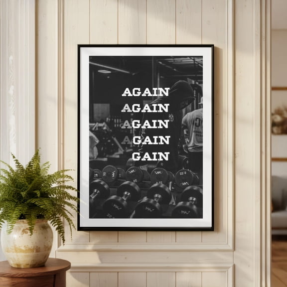 Gym Quote Poster, Motivational Sports Print, Weightlifting Wall Art, Vintage Athlete Legend Decor, Black And White Framed Decor, Poster Only