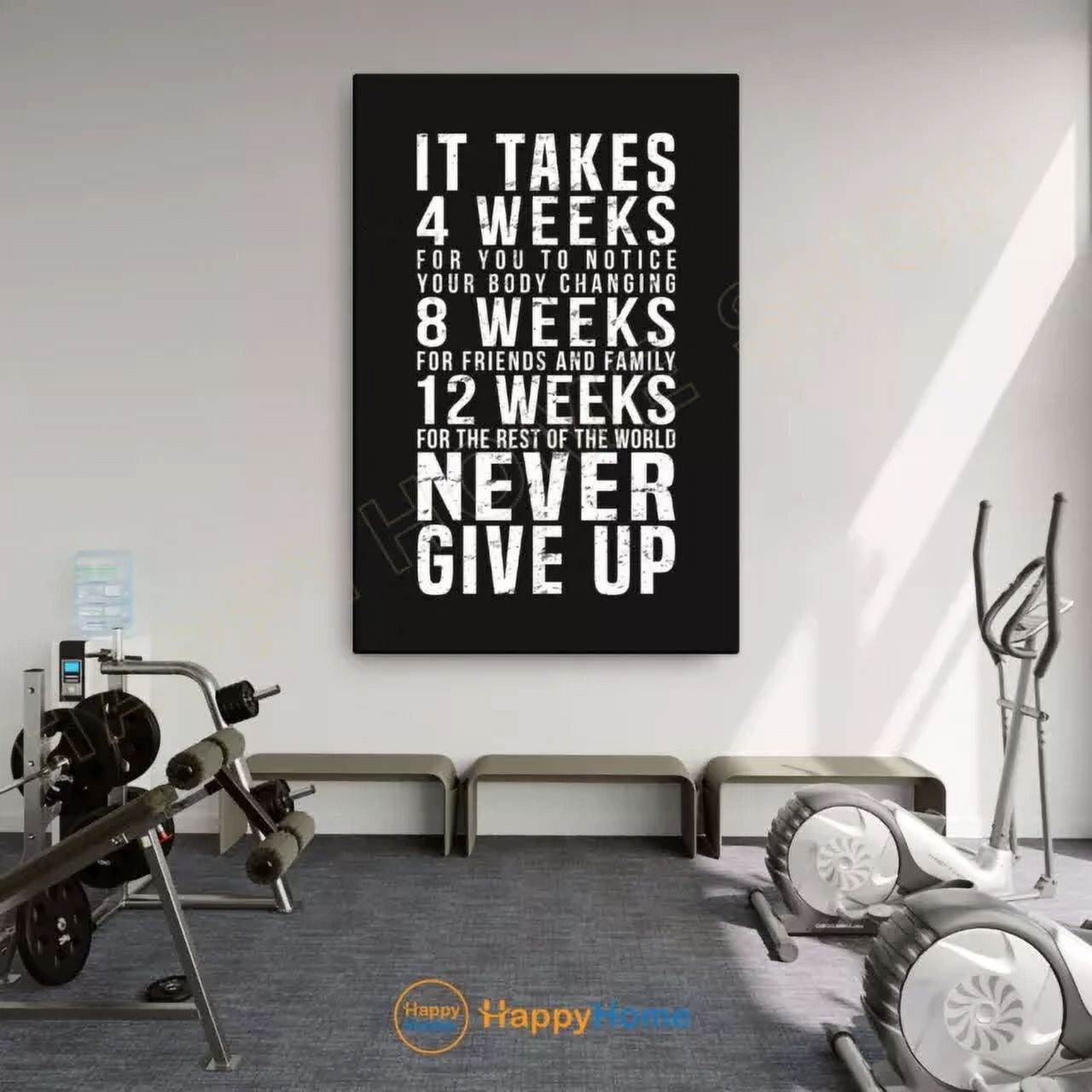 Gym Quote Wall Art 4-8-12 Weeks Rule Workout Room Fitness Home Gym Decor NO FRAMED POSTER