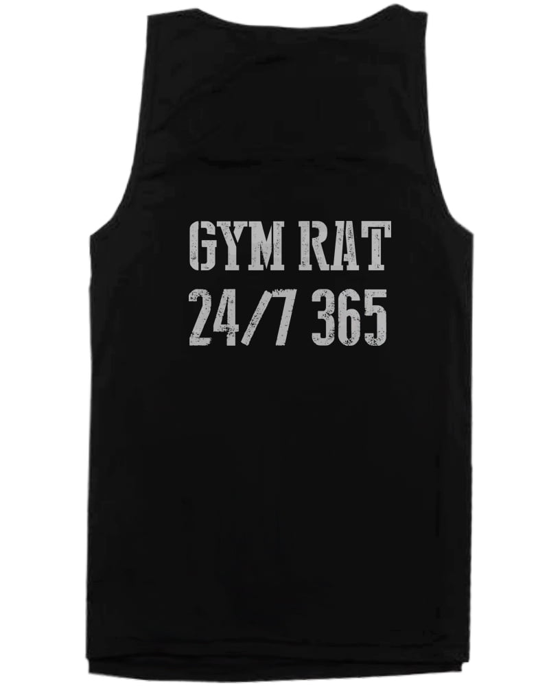 Gym Rat 24/7 365 Back Print Men's Workout Tank Top Sleeveless