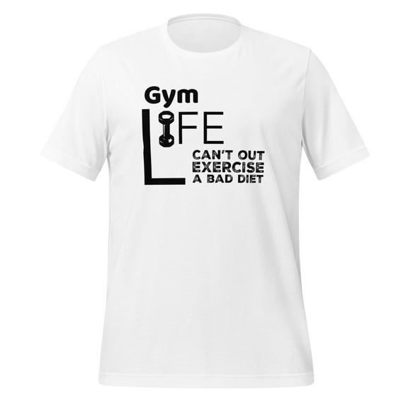 Gym Rat Bad Diet Exercise Lover Men Women Graphic Novelty Premium T-Shirt (White, 3XL)