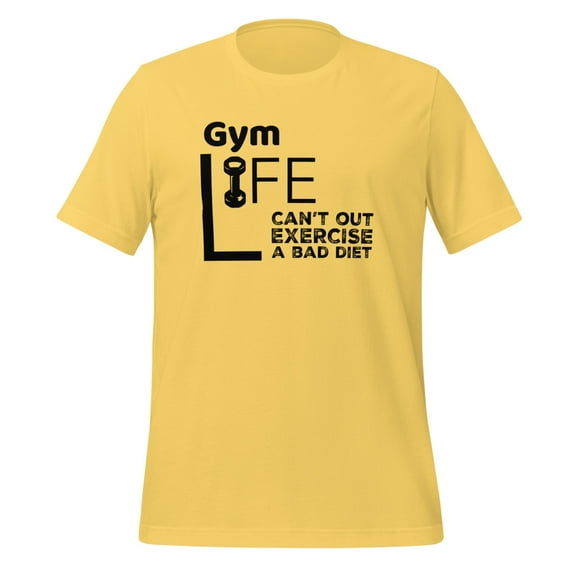 Gym Rat Bad Diet Exercise Lover Men Women Graphic Novelty Premium T-Shirt (Yellow, S)