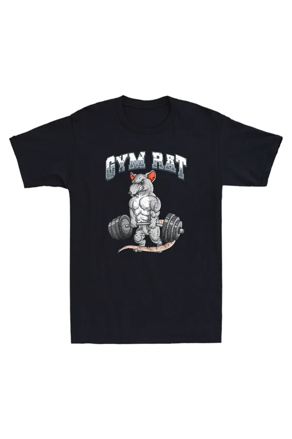 Gym Rat Funny Rat Deadlift Fitness Bodybuilding Meme Novelty H17618 Unisex T-Shirt, Up to 5XL Available