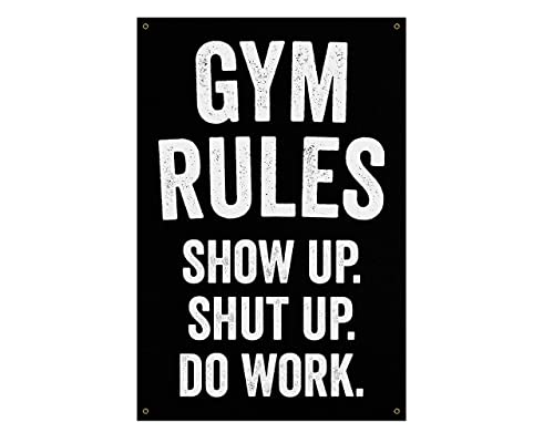 Bannière Décorative 'Gym Rules' - Grand Format Pour Décorer Ta Salle De Sport à La Maison