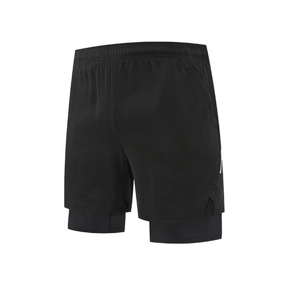 Gym Running Shorts for Men 2 in 1 Quick Dry Athletic Short Workout Athletic Shorts with Compression Liner Zip Pocket