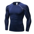 thumbnail image 1 of Gym Shirt Men Crewneck Compression Top Long Sleeve Sweatshirt Sports Sweatshirts Daily Base Layer for Athletic Quicking Dry Fall Tshirt Streetwear Size S-2xl, 1 of 3