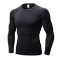 thumbnail image 1 of Gym Shirt for Men Crewneck Compression Tops Long Sleeve Sweatshirt Sports Top Solid Base Layer for Athletic Quicking Dry Fall T-Shirt Streetwear Size S-2xl, 1 of 3