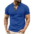 thumbnail image 1 of Gym Shirts Men,Mens Shirts Casual Stylish Button Down Short Sleeve Shirt Summer Vacation Shirts Loose Athletic Pullover Tee, 1 of 5