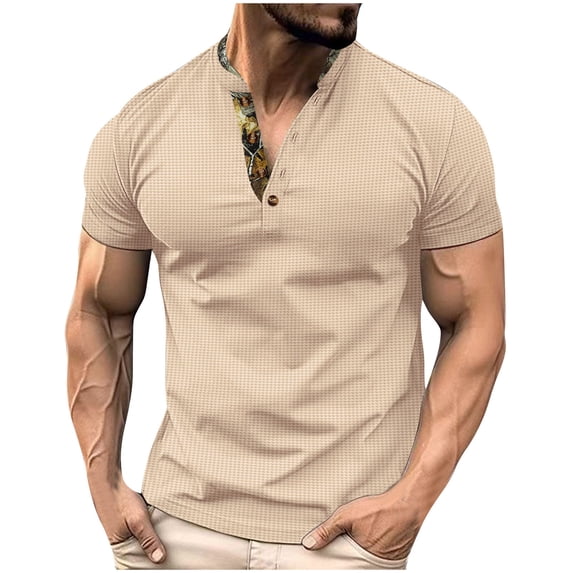 Gym Shirts Men,Mens Shirts Casual Stylish Button Down Short Sleeve Shirt Summer Vacation Shirts Loose Athletic Pullover Tee