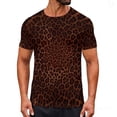 thumbnail image 1 of Gym Shirts Men Short Sleeve,Short Sleeve Shirt Funny Fashion Leopard Print T-Shirt Casual Crewneck T-Shirts Summer Tops Tees, 1 of 9