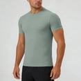 thumbnail image 1 of Gym Shirts Men Slim Fit Breathable Lightweight Workout Training Shirt Short Sleeves Athletic T-shirt for Running (Green XXL), 1 of 5