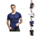 thumbnail image 1 of Gym Shirts Men Summer Solid Cool Ice Silk Crew Neck Short Sleeve Mens T-Shirts Sports Top, 1 of 5