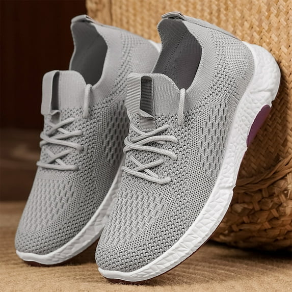 Gym Shoes Women,Tennis Shoes Womens,Walking Shoes Women,Women Running Shoes,Women's Sports Shoes Hollow Sandals Mesh Casual Shoes Women's Shoes Comfortable Outdoor Sports Shoes Running Shoes,Gray,6