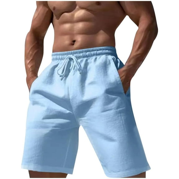 Gym Shorts Men Clearance, Xunlbb Men Casual Solid Summer With Pockets Drawstring Middle Waist Sport Short Pants
