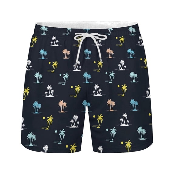 Gym Shorts Men Coconut Tree Prtint Drawstring Casual Loose Fit Summer Beach Hiking Golf Shorts
