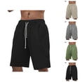 thumbnail image 1 of Gym Shorts Men Knee Length Elastic Waist Lightweight Relaxed Fit Straight Leg Athletic Workout Shorts with Pockets, 1 of 5