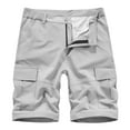 thumbnail image 1 of Gym Shorts Men Slim Fit Stretch Denim Ripped Cargo Bermuda Shorts Comfort Flex Waist Grey 40, 1 of 5