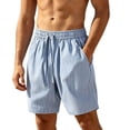 thumbnail image 1 of Gym Shorts Men Striped Drawstring Summer Loose Fitting Casual Sports Elastic Waist Straight Leg Workout Shorts Men With Pockets, 1 of 9