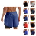 thumbnail image 1 of Gym Shorts Men Summer Casual Elastic Waist Double Layer Breathable Athletic Workout Running Shorts with Pockets, 1 of 4