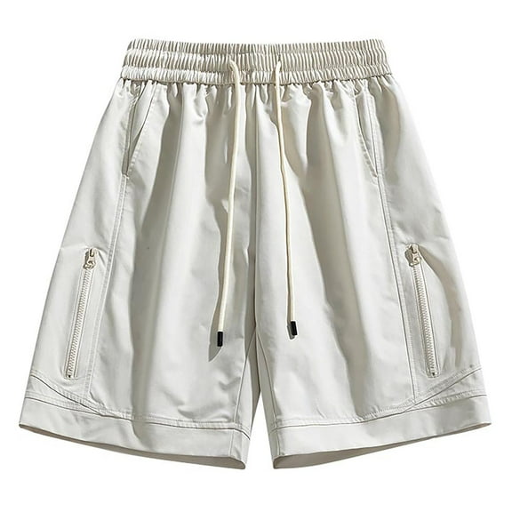 Gym Shorts Men, Xunlbb Men's Fashion Casual Solid Color Elastic Waist Casual Half Shorts Pants on Clearance