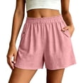 thumbnail image 1 of Gym Shorts Women Pack New Summer Loose Shorts for Women Fashion Ruffle Elastic Waist Casual Shorts with Pocket Wide Leg Daily Versatile Shorts Pinks XL, 1 of 7