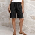 thumbnail image 1 of Gym Shorts Women Women's Solid Color Casual Drawstring Sports Shorts with Pockets Summer Beach Travel Wear Black L, 1 of 6