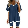 Gym Shorts Women Womens Two Piece Outfits Short Sleeve Tops Short Pants