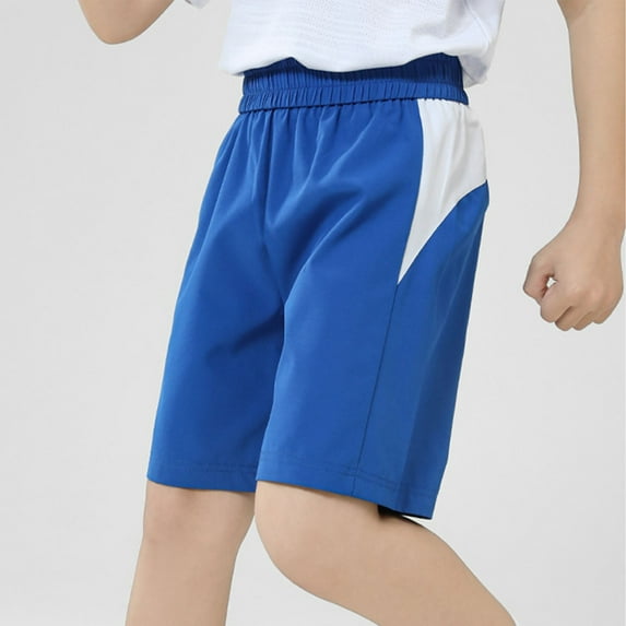 Gym Shorts for Boys Athletic Workout Size 6-14 Teens Kids Casual Straight Leg Color-Block Elastic Waist Loose Running Basketball Short