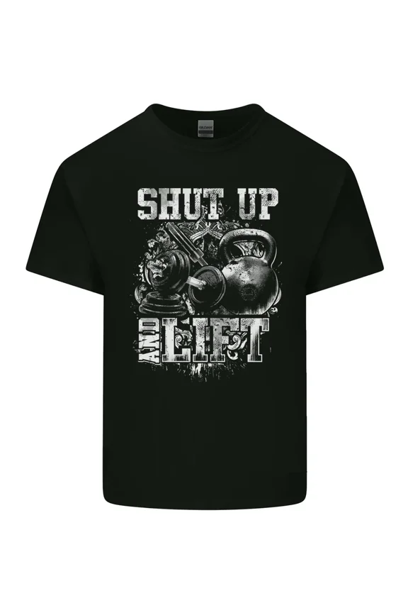 Gym Shut Up And Lift Workout Training Graphic Light Cotton Tee Shirt,for unisex up to 5XL