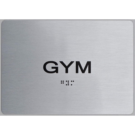 Gym Sign -(Aluminum, Brush Silver, Size 5X7) The Sensation line