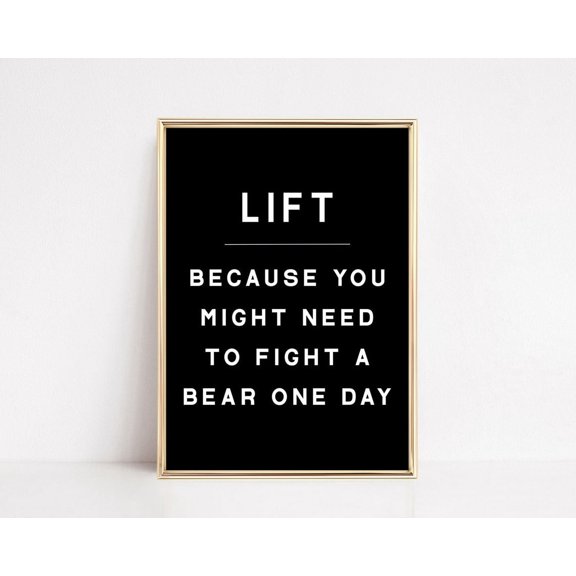 Gym Sign Gym Decor Gym Wall Art Home Gym Decor Gym Printable Minimalist Typography Wall Art, Modern Wall Decor, 12x18 UNFRAMED