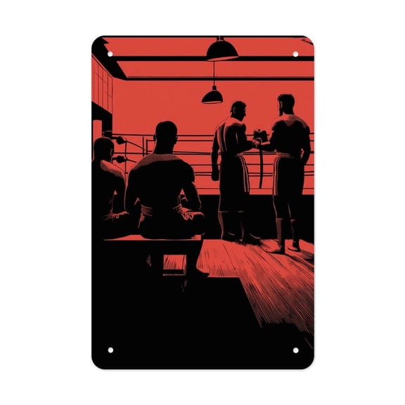 Gym_Sparring_Ring Versatile Tin Wall Decor - Home Garage Bar - Vertical