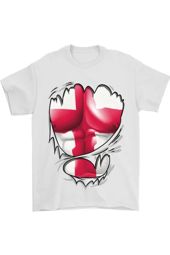Gym St Georges Cross English Flag Muscles T-Shirt