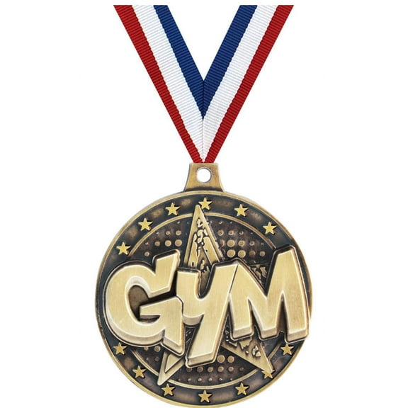 Gym Star Medals, 2" Gold Diecast Gym Star Medal Award 1 Pack