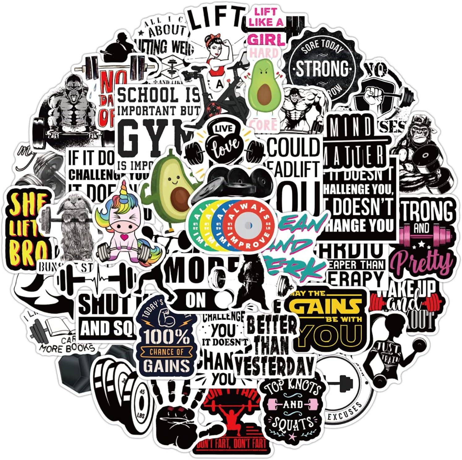 Work Out Sticker Gym Stickers 50PCS Fitness Stickers,Fitness Planner Stickers,Workout ...